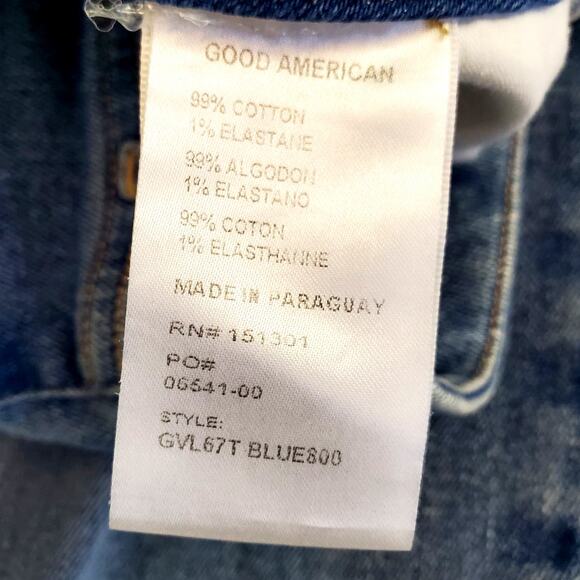 Good American High Rise Ripped Knee Jeans Straight Leg Gorpcore Grunge 6 (28) - Picture 9 of 12